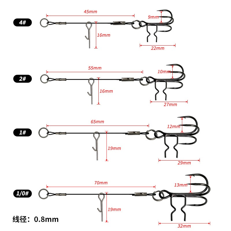 Fishing Hook Weedless - LUREGO 2Pcs Stinger Rig T-Belly Assist