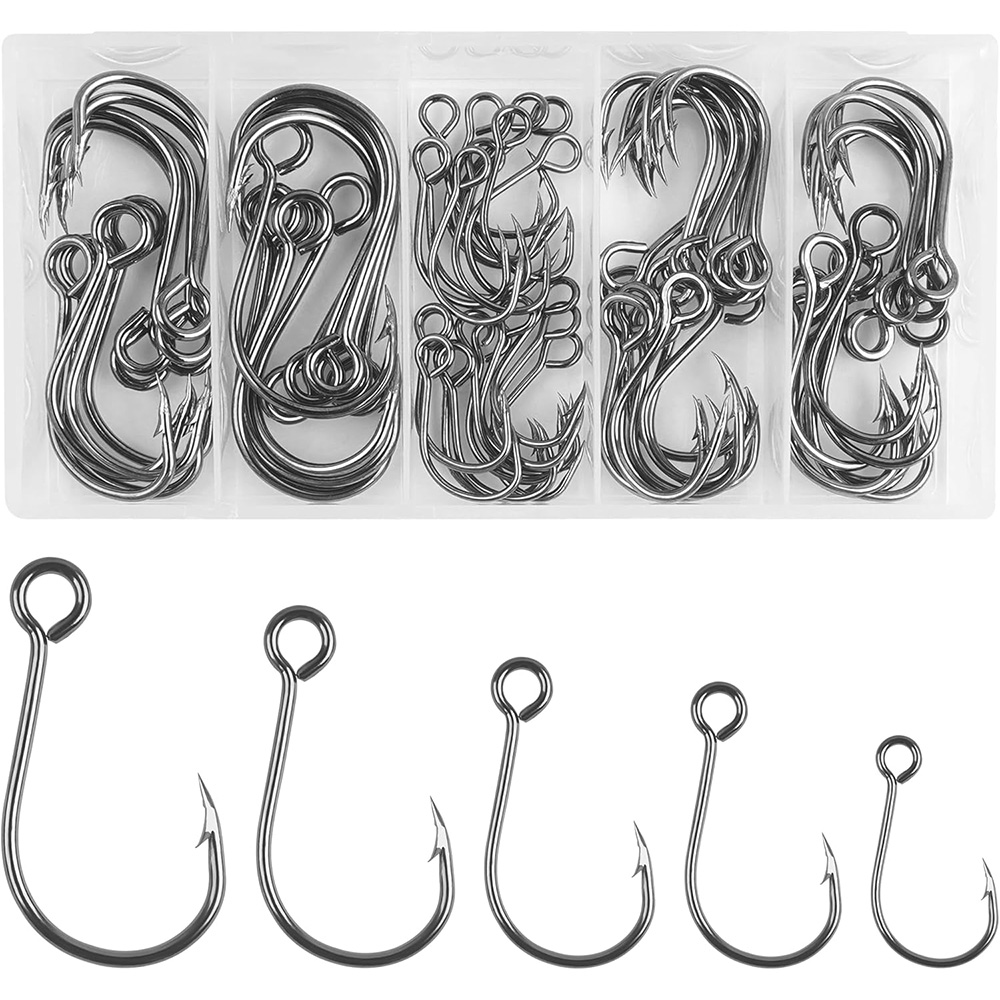 Fishing Hook Offset - Kail Inline umpan pancing tunggal 70Pcs,