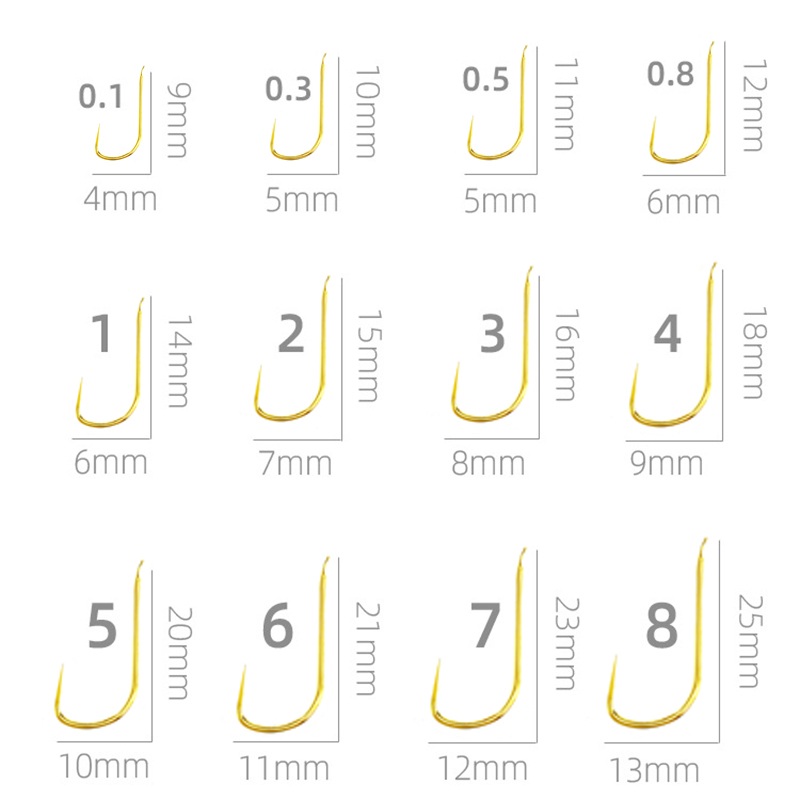 Fishing Hook Size - 100 Buah Shinkanto Barbless Multi-Tipe Multi-Ukuran