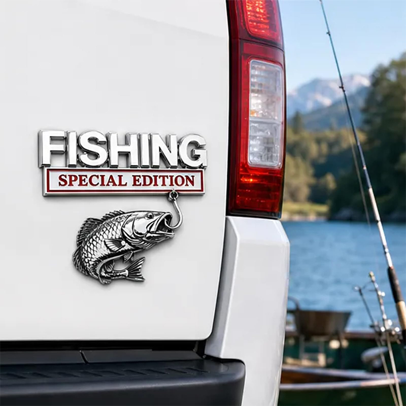 Lencana Mobil Chrome Berbentuk - Fishing Hook ulasan dan harga
