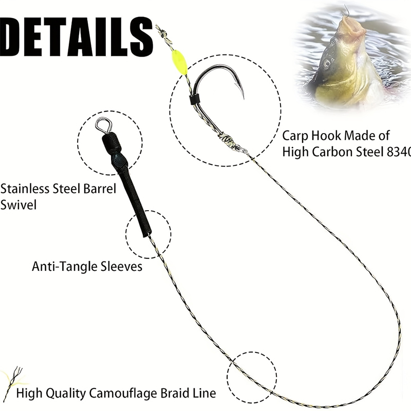 YOTO 8 buah rig pancing ikan m - Fishing Hook Assortment ulasan dan harga