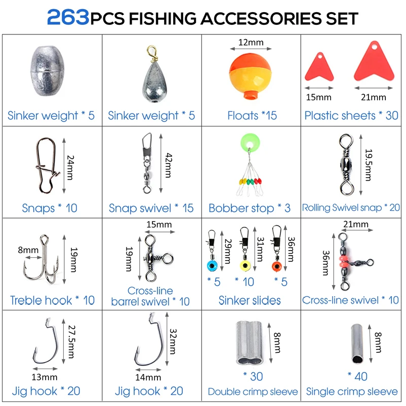 263 Buah Set Aksesori Memancin - Fishing Hook Jig ulasan dan harga