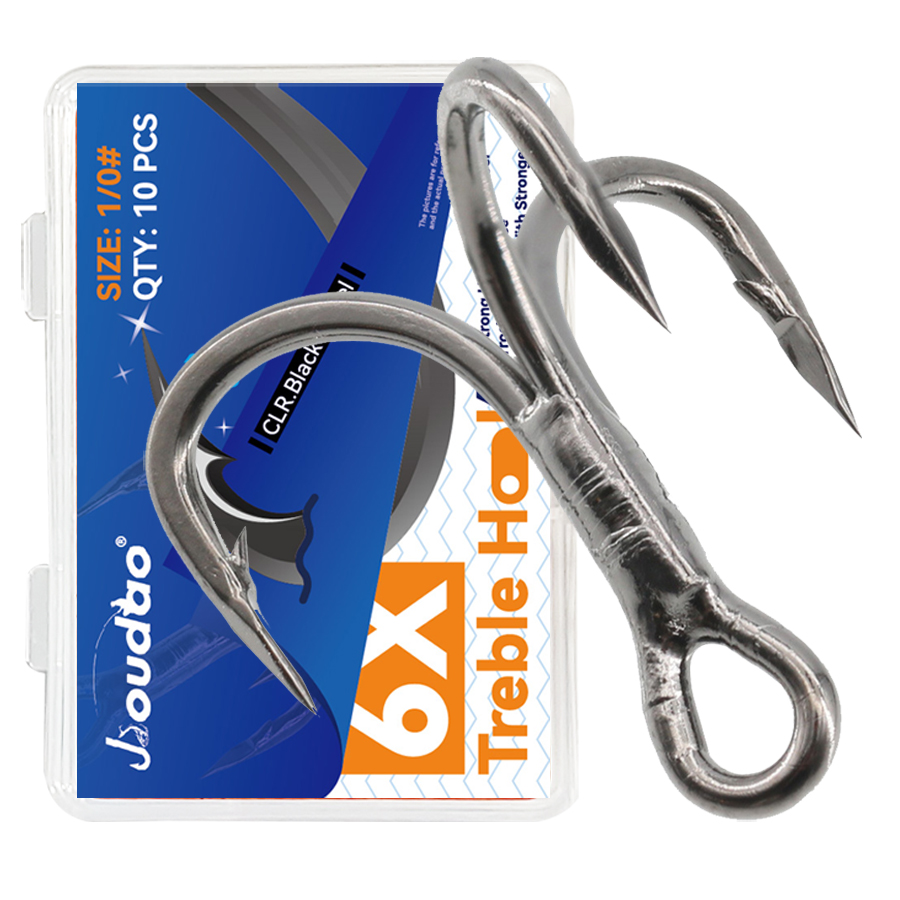 6X memancing Treble kait hitam - Fishing Hook Offset ulasan dan harga